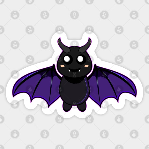 Cute Flying Vampire Bat Sticker by JaussZ